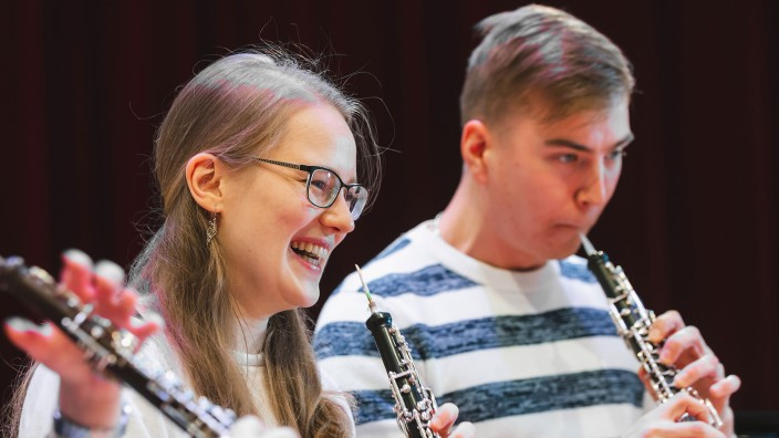 Oboe-soittajat musisoivat yhdessä.